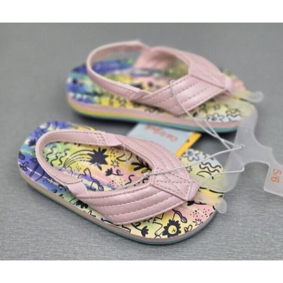 Cat & Jack Sandals Summer Pink Beach Summer Flip Flop Toddler Girls Size 5/6 - Picture 6 of 7